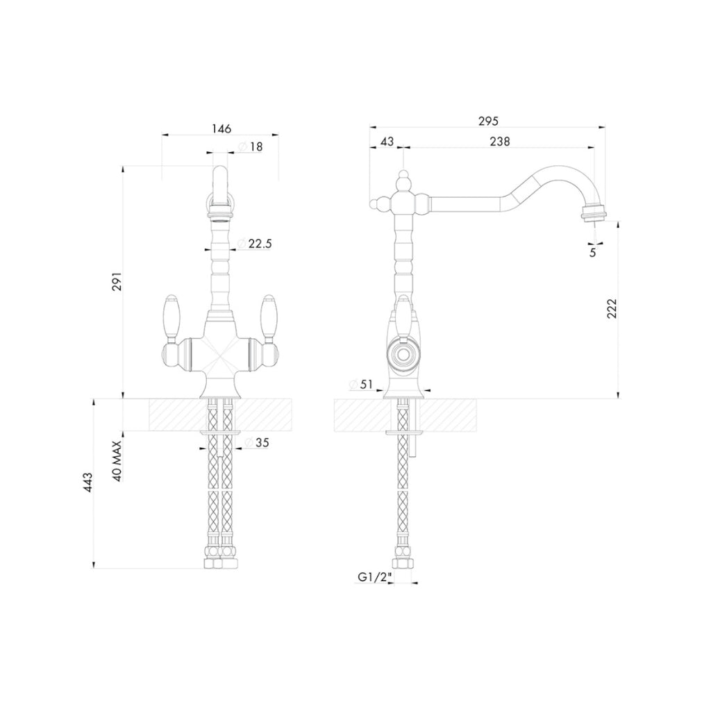 Turner Hastings Providence Double Tap - Chrome - PR401DM-CH
