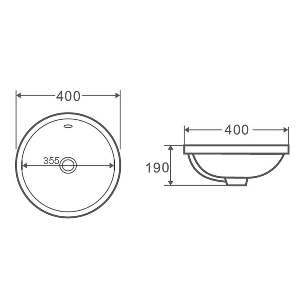 Argent Neu 400 Undercounter Basin Includes Overflow - Gloss White U6040