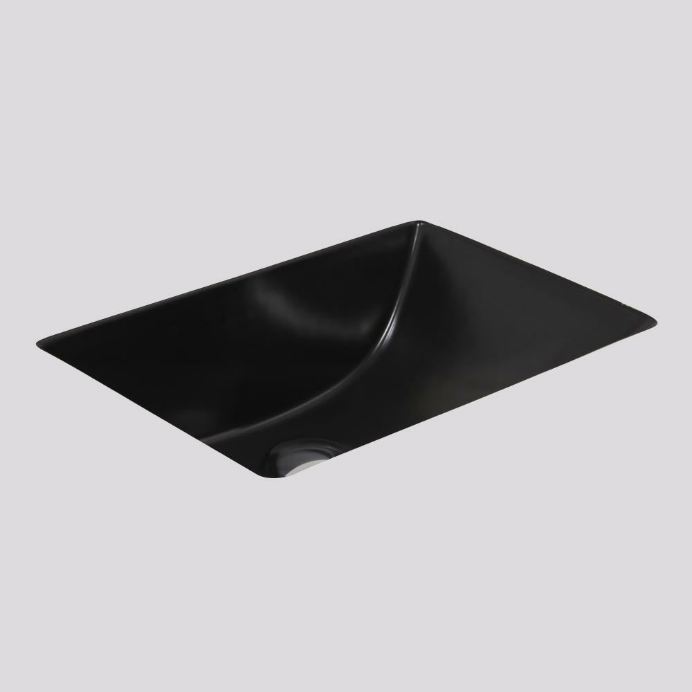 Argent Pace 460 Rectangular Under Counter Basin - No Tap Hole Matte Black - U6046MB