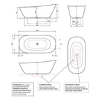 Villeroy & Boch Theano 1700 Curved Quaryl Freestanding Bath - Stone White - UBQ170ANH7F200V-RW