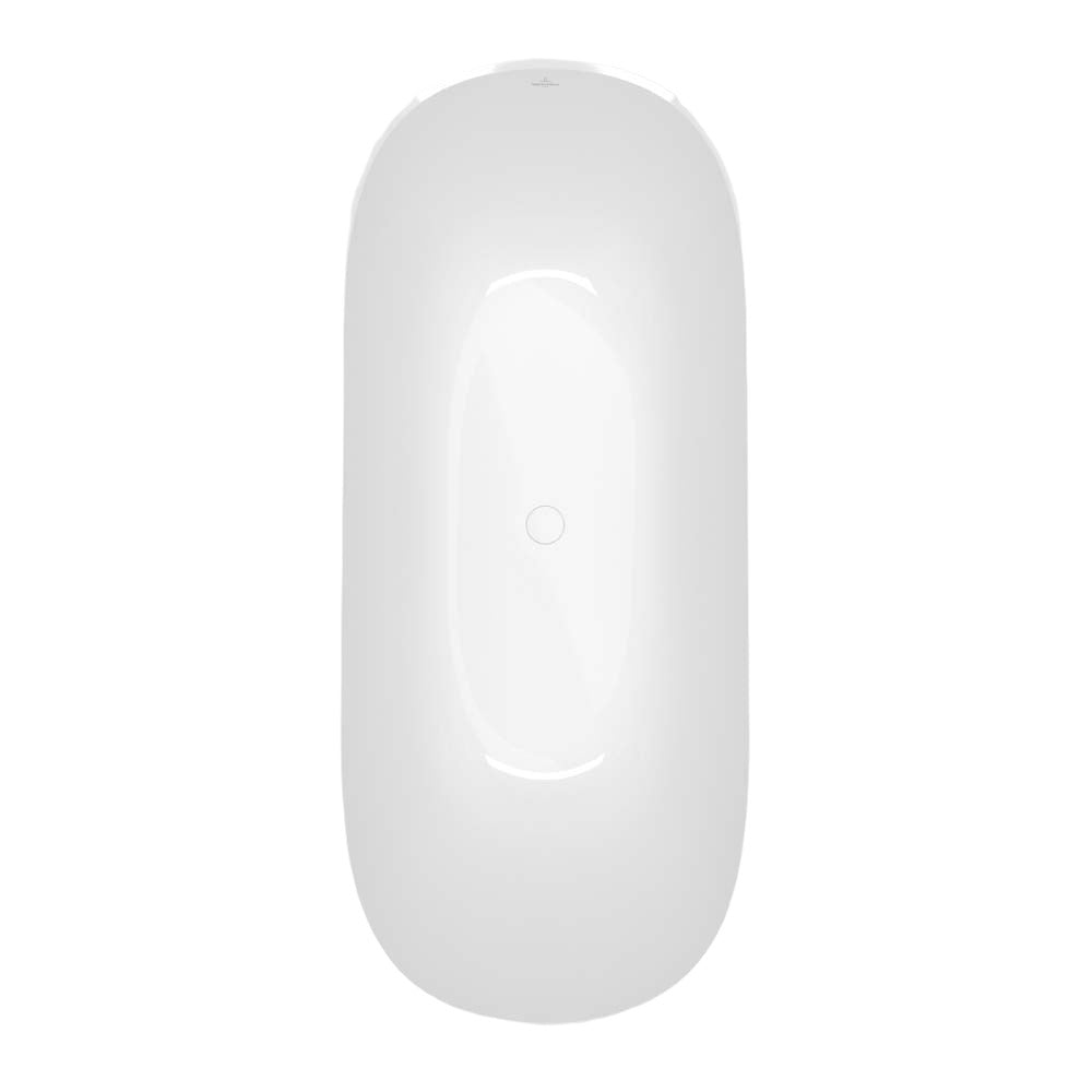 Villeroy & Boch Theano 1700 Curved Quaryl Freestanding Bath - Alpine White - UBQ170ANH7F200V-01