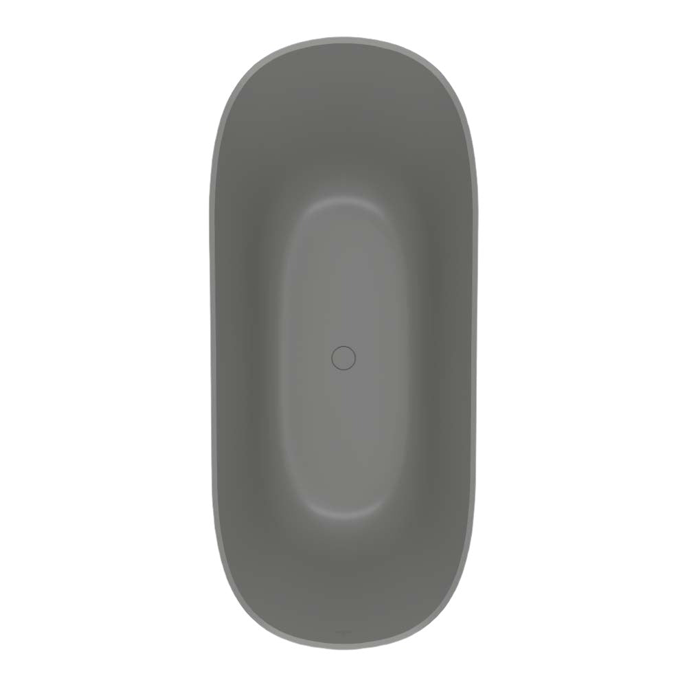 Villeroy & Boch Theano 1700 Curved Quaryl Freestanding Bath - Grey - UBQ170ANH7F200V-3S