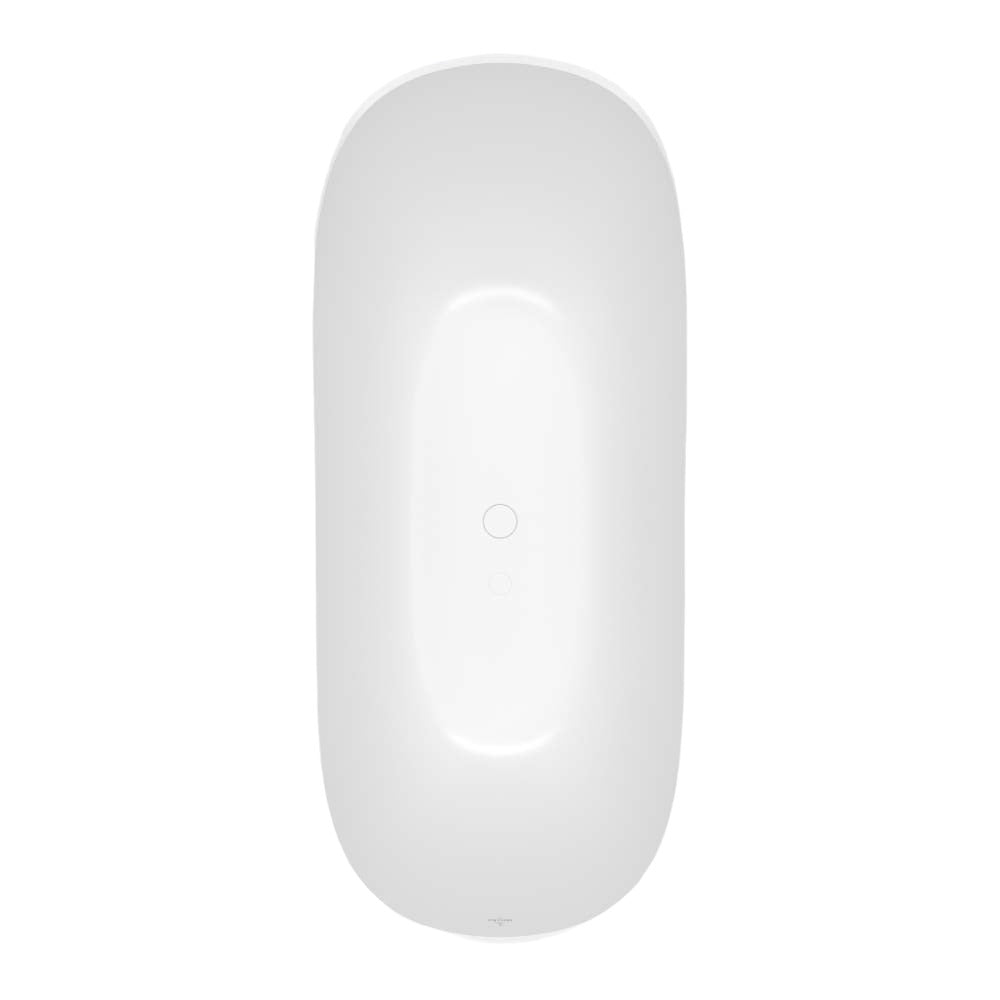 Villeroy & Boch Theano 1700 Curved Quaryl Freestanding Bath - Stone White - UBQ170ANH7F200V-RW