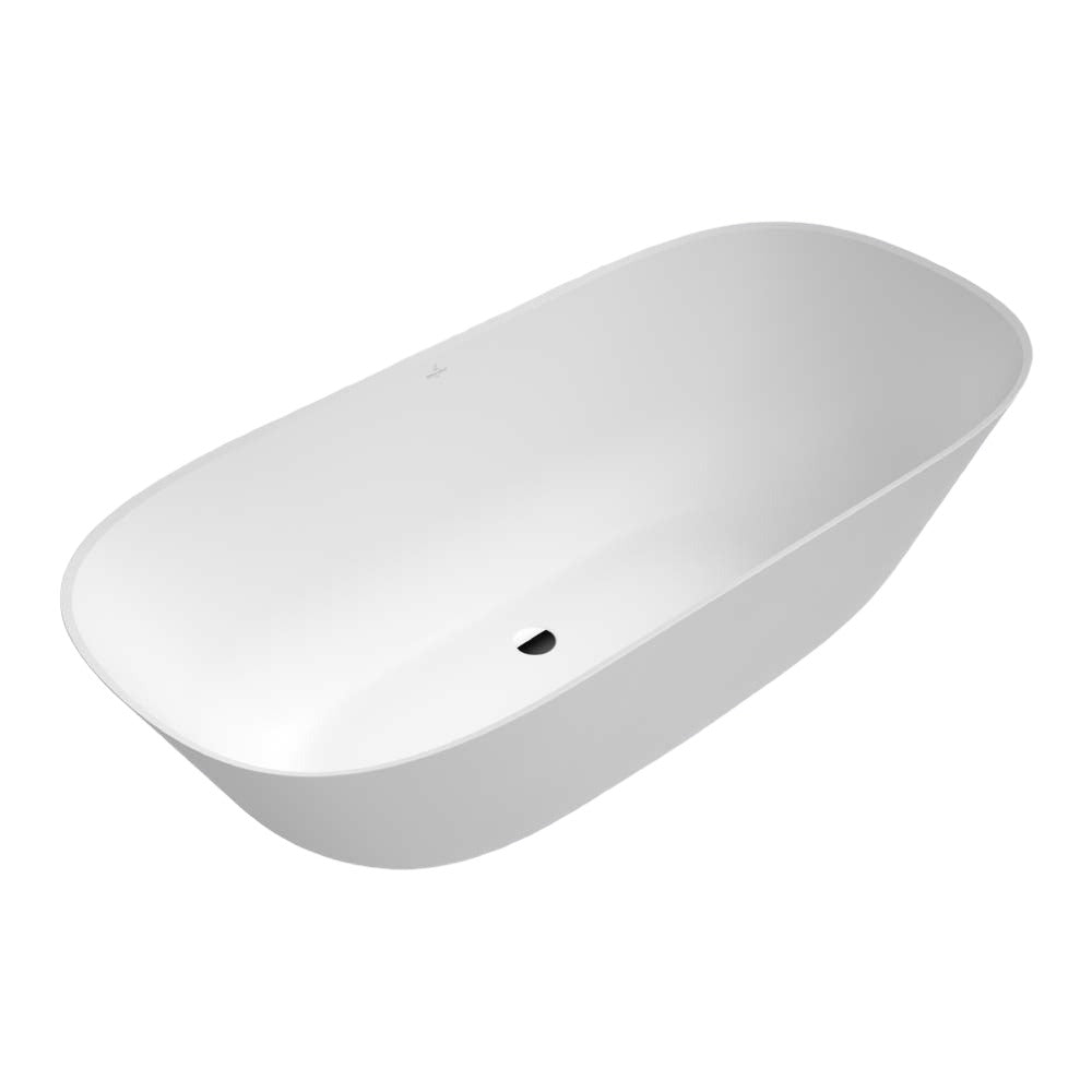 Villeroy & Boch Theano 1750 Quaryl Freestanding Bath - Stone White - UBQ175ANH7F200V-RW