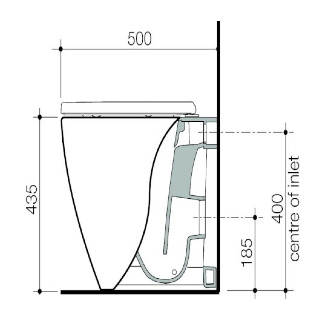 Caroma Urbane II Compact Cleanflush Germgard S or P-Trap Wall Faced Pan - Back Inlet - 848105W