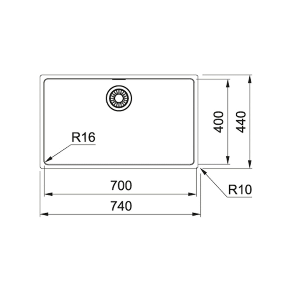 Franke Maris MRX 210-70 Single Bowl - Topmount, Flushmount, Undermount -  Stainless Steel - MRX21070