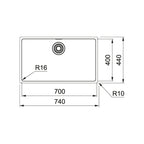 Franke Maris MRX 210-70 Single Bowl - Topmount, Flushmount, Undermount -  Stainless Steel - MRX21070