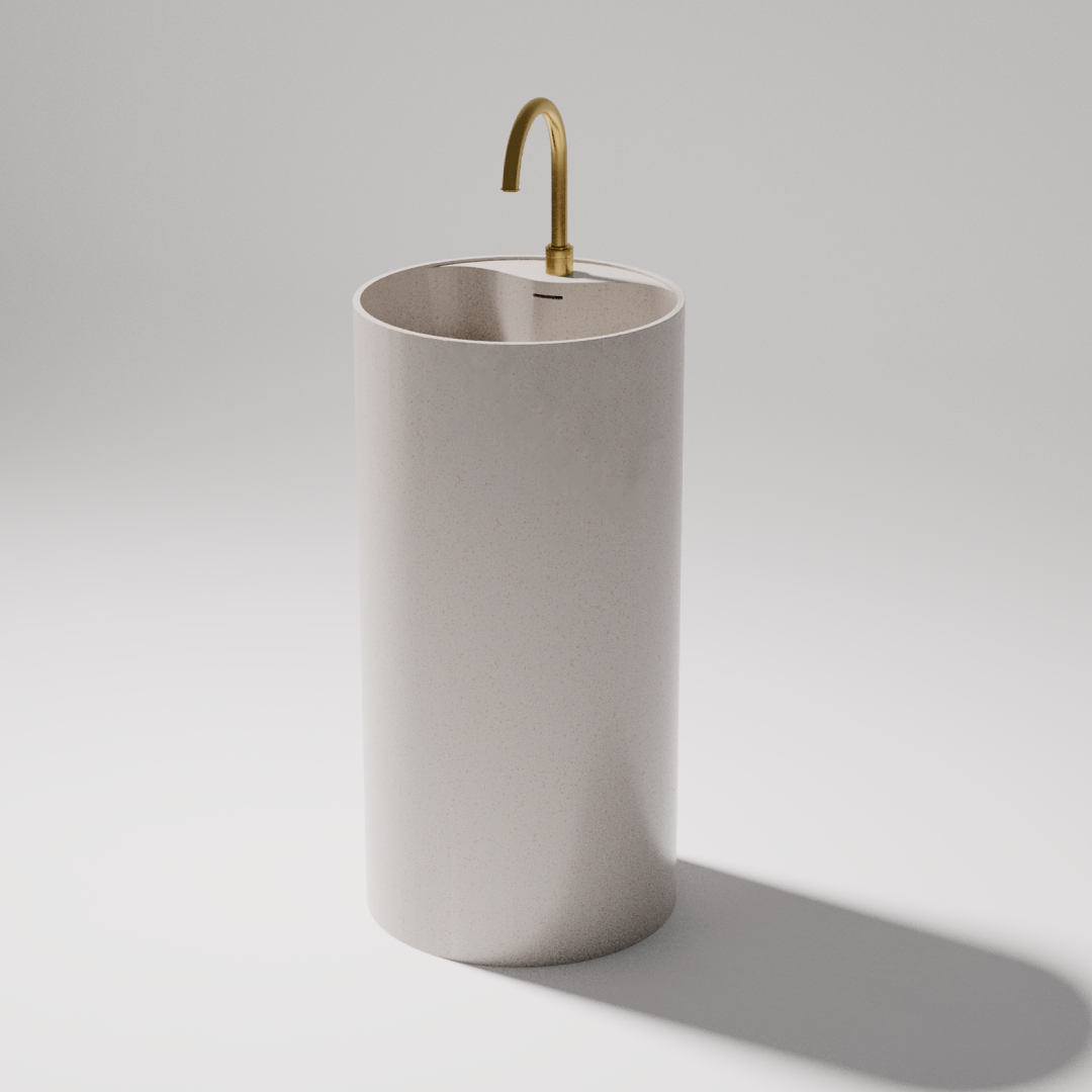 Pietra Bianca Union Freestanding Basin - 1 Tap Hole - White Matte - PBS2021-WM