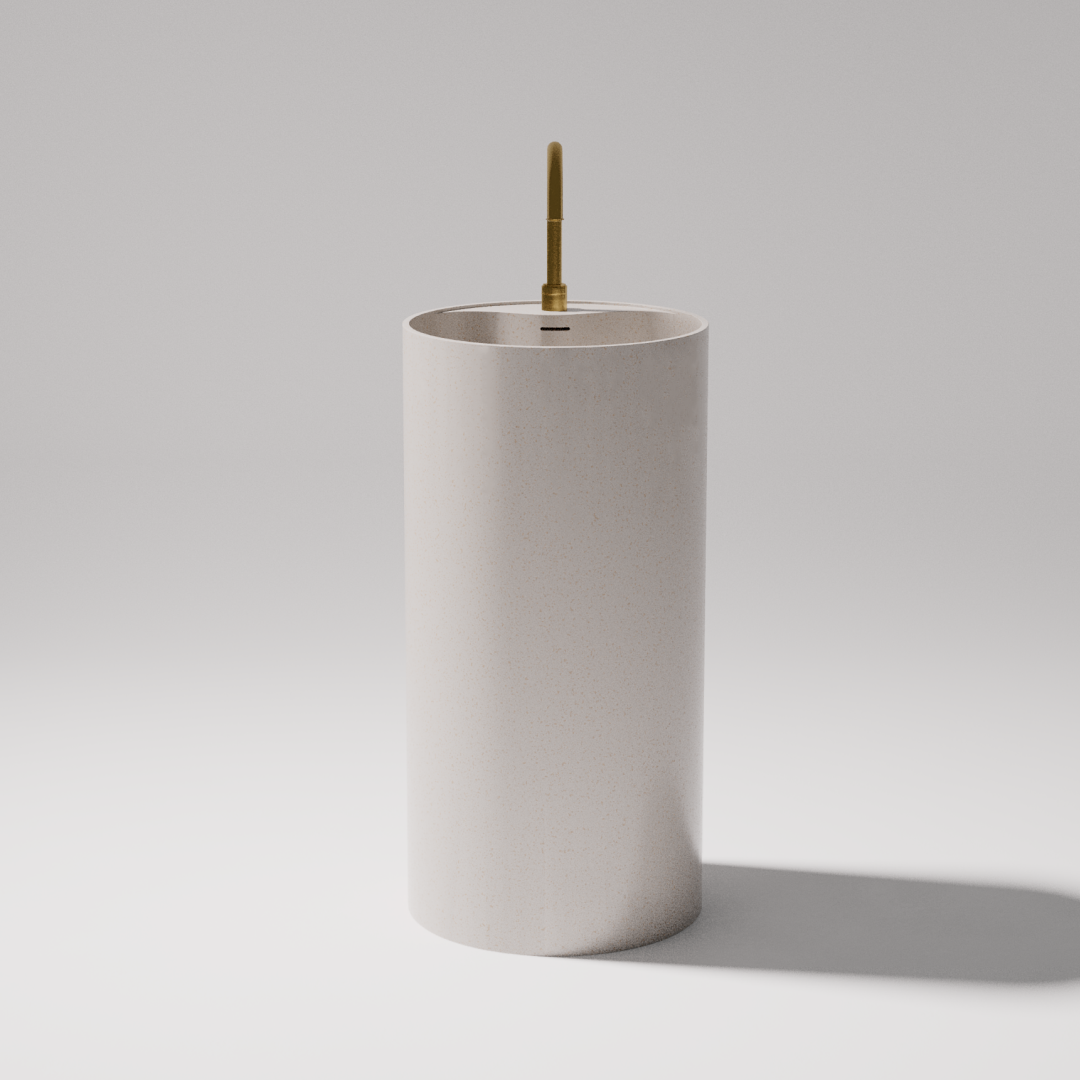 Pietra Bianca Union Freestanding Basin - 1 Tap Hole - White Matte - PBS2021-WM