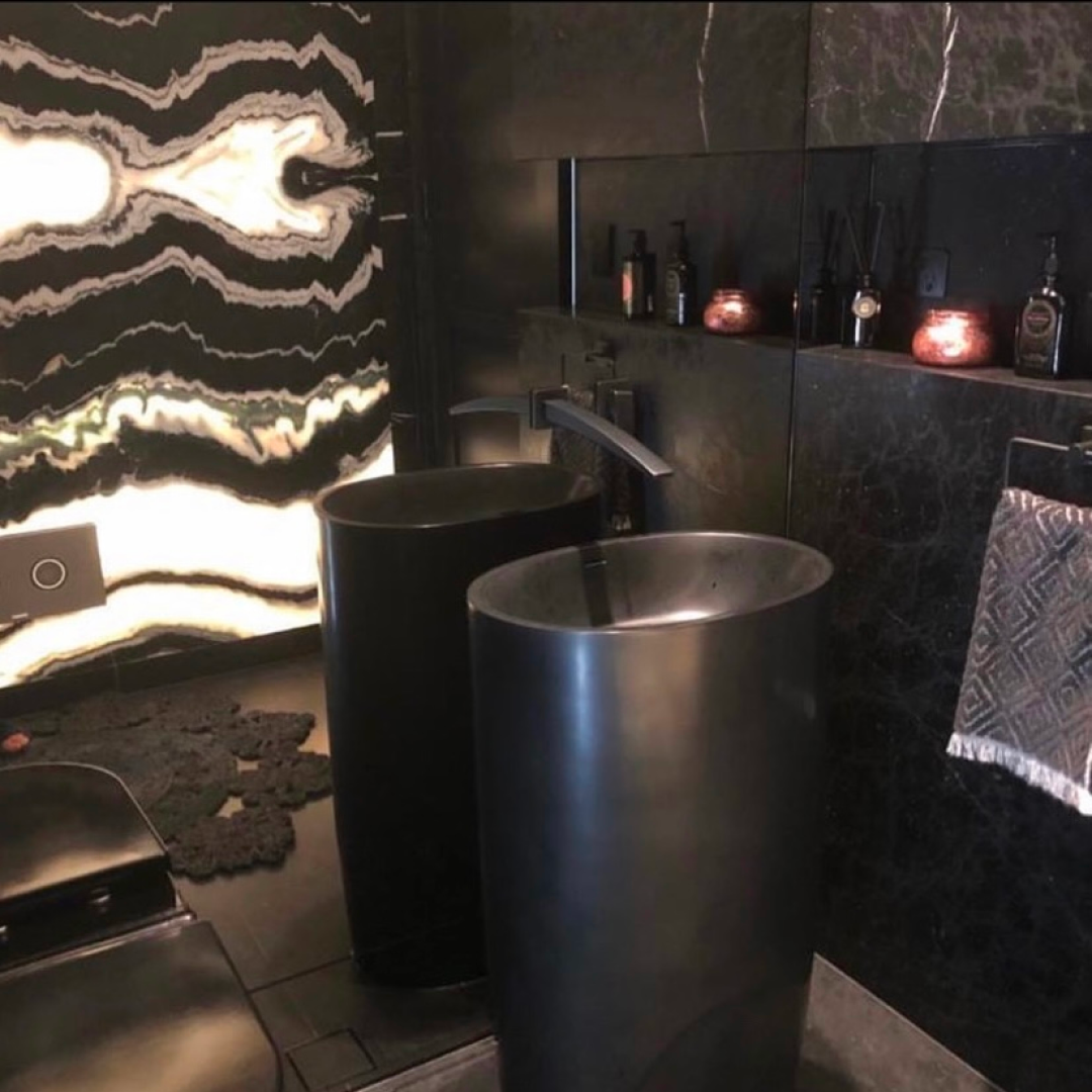 Pietra Bianca Unique Freestanding Basin - Black - PBS2034-Black