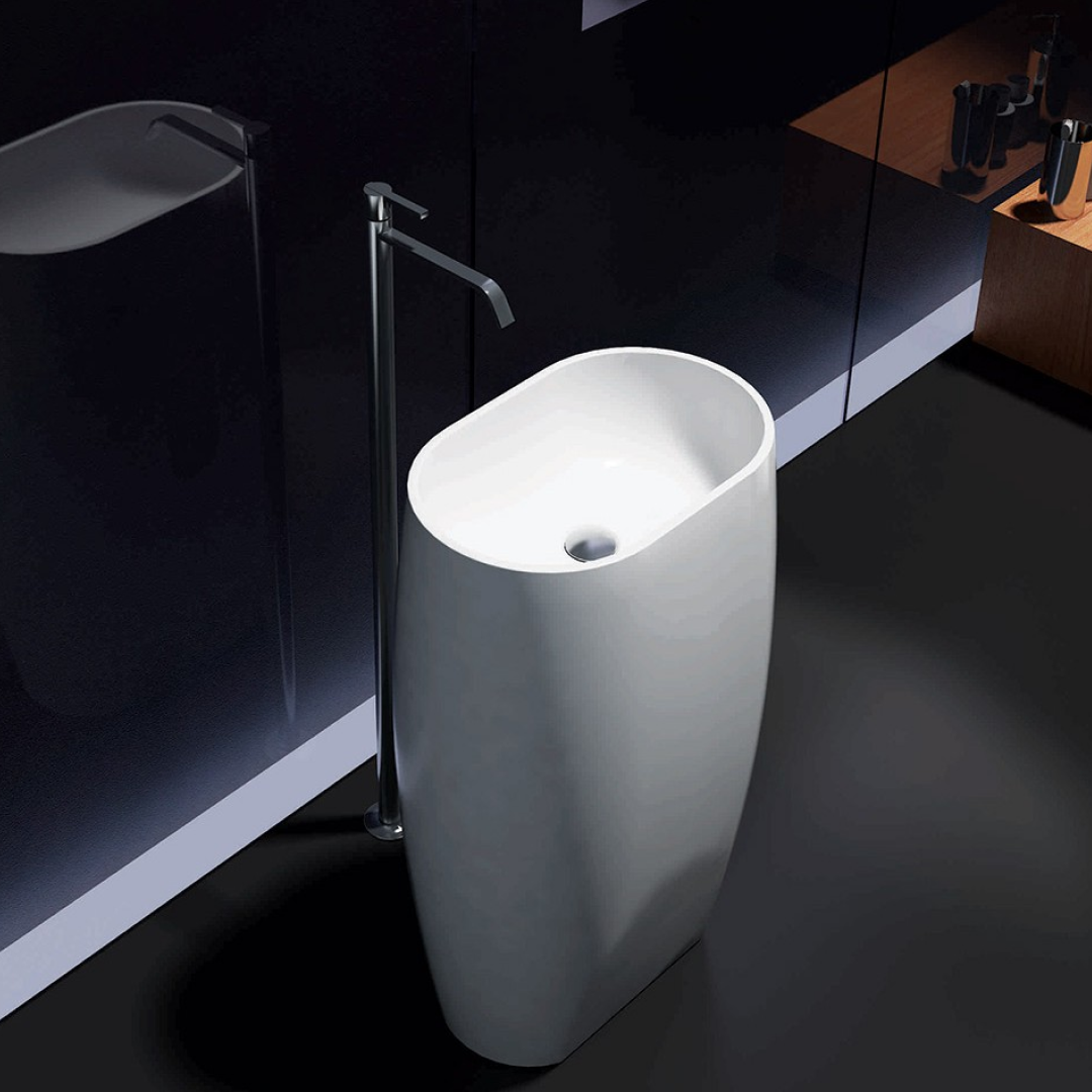 Pietra Bianca Unique Freestanding Basin - Black - PBS2034-Black