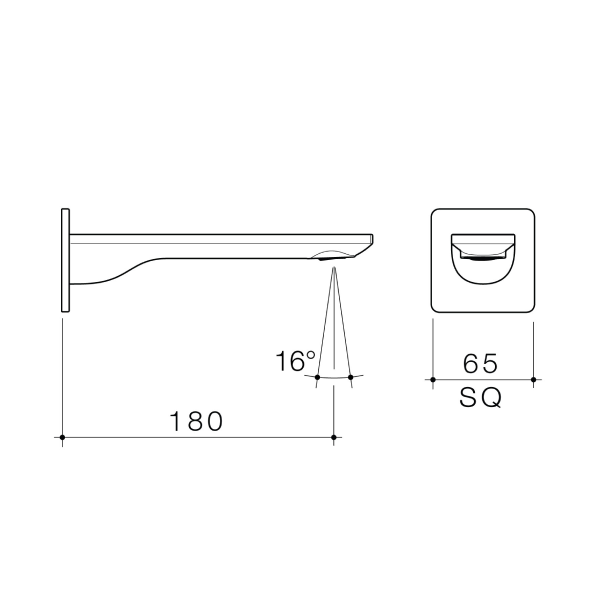 Caroma Urbane II 180mm Basin/Bath Spout - Brushed Nickel 99666BN6A