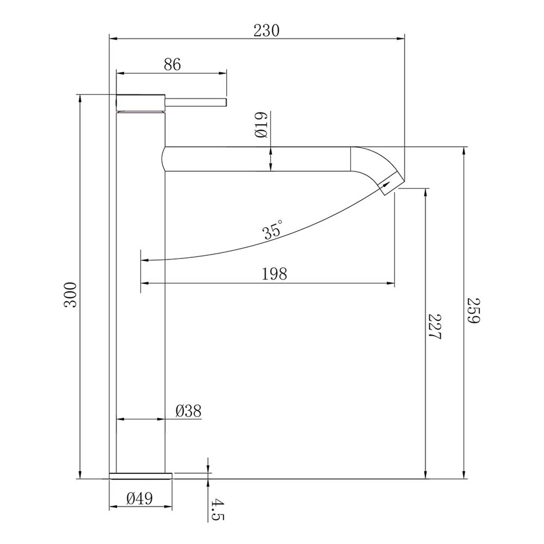 Argent Grace 2.0 Vessel Basin Mixer - LF Brushed Gold - V266385
