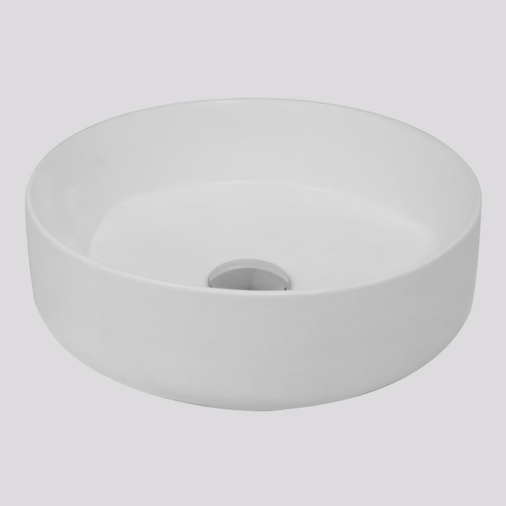 Argent Grace Neu 355 Round Vessel Basin - No Tap Hole Matte White - V3135MW