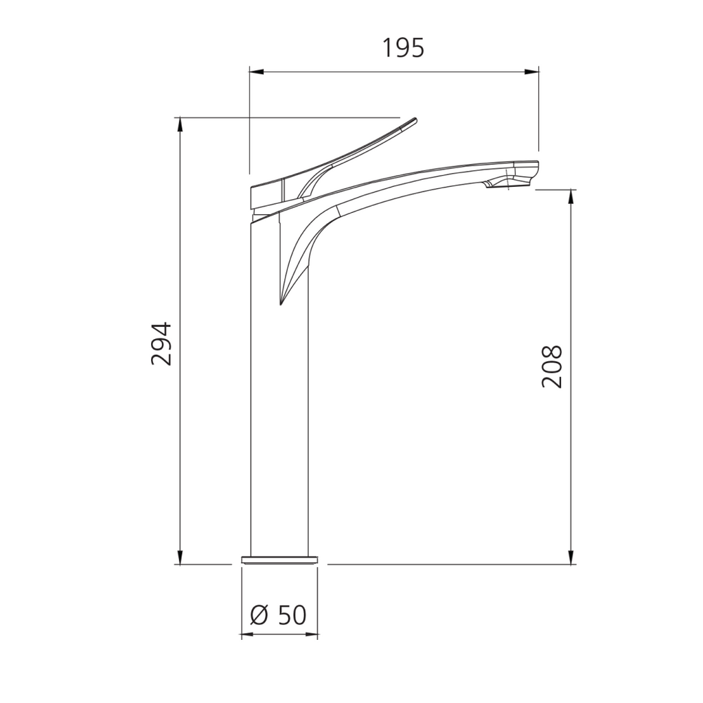 Oliveri Verona Tower Basin Mixer - LF White - VA301507WH