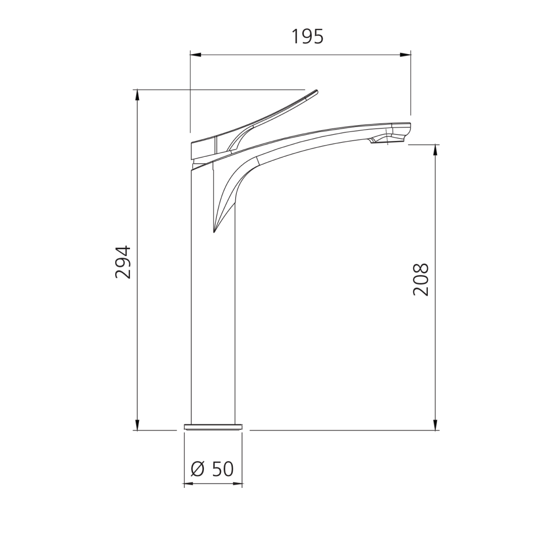 Oliveri Verona Tower Basin Mixer - LF Chrome - VA301500CR