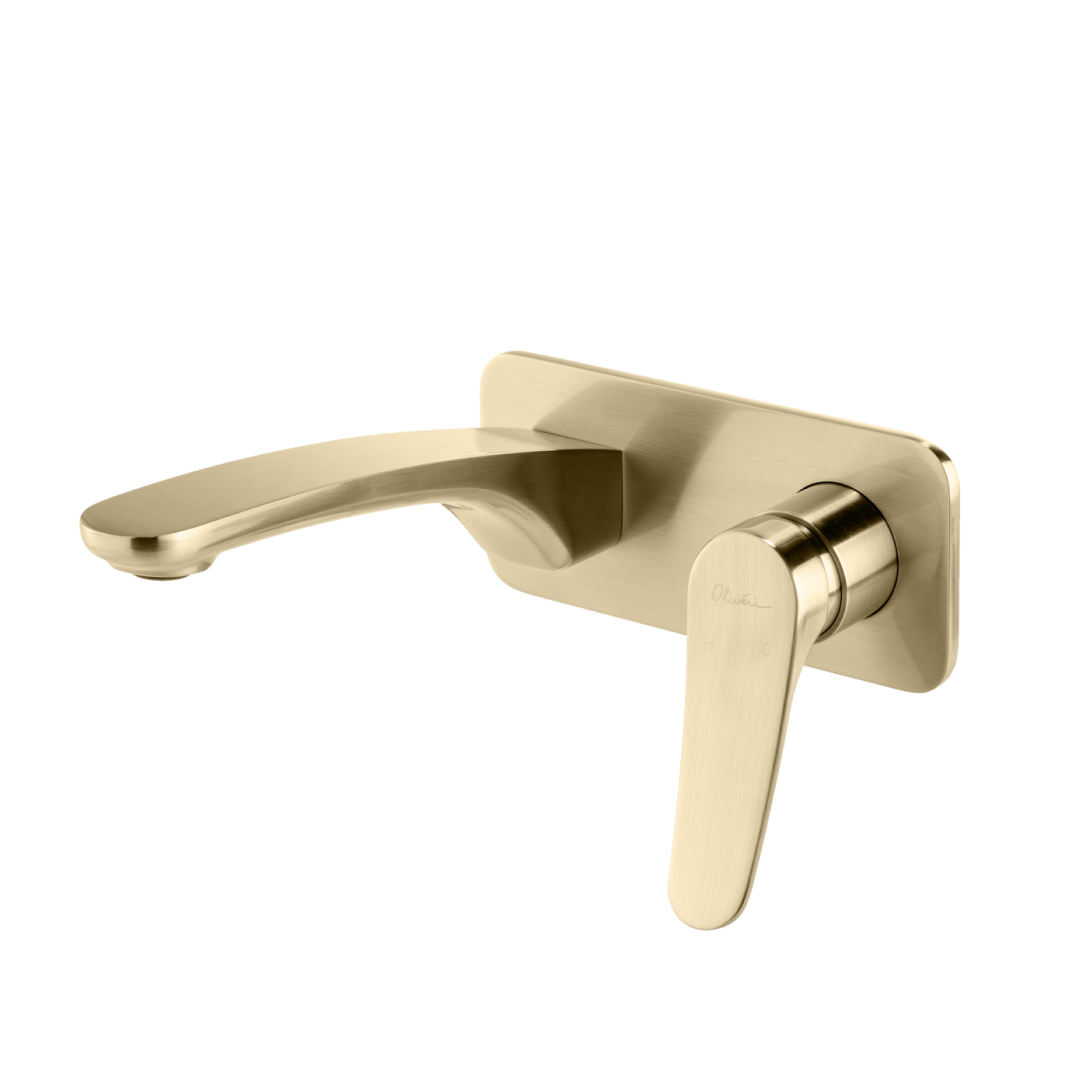 Oliveri Verona Basin Wall Mixer Set Includes In-Wall Body - LF Classic Gold - VA305503CG