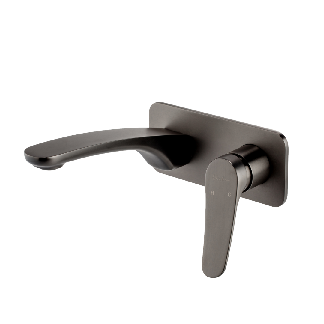Oliveri Verona Basin Wall Mixer Set Includes In-Wall Body - LF Gun Metal - VA305505GM