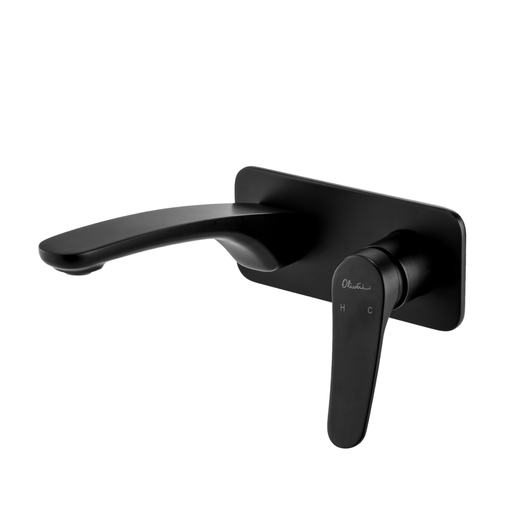 Oliveri Verona Basin Wall Mixer Set Includes In-Wall Body - LF Matte Black - VA305516MB