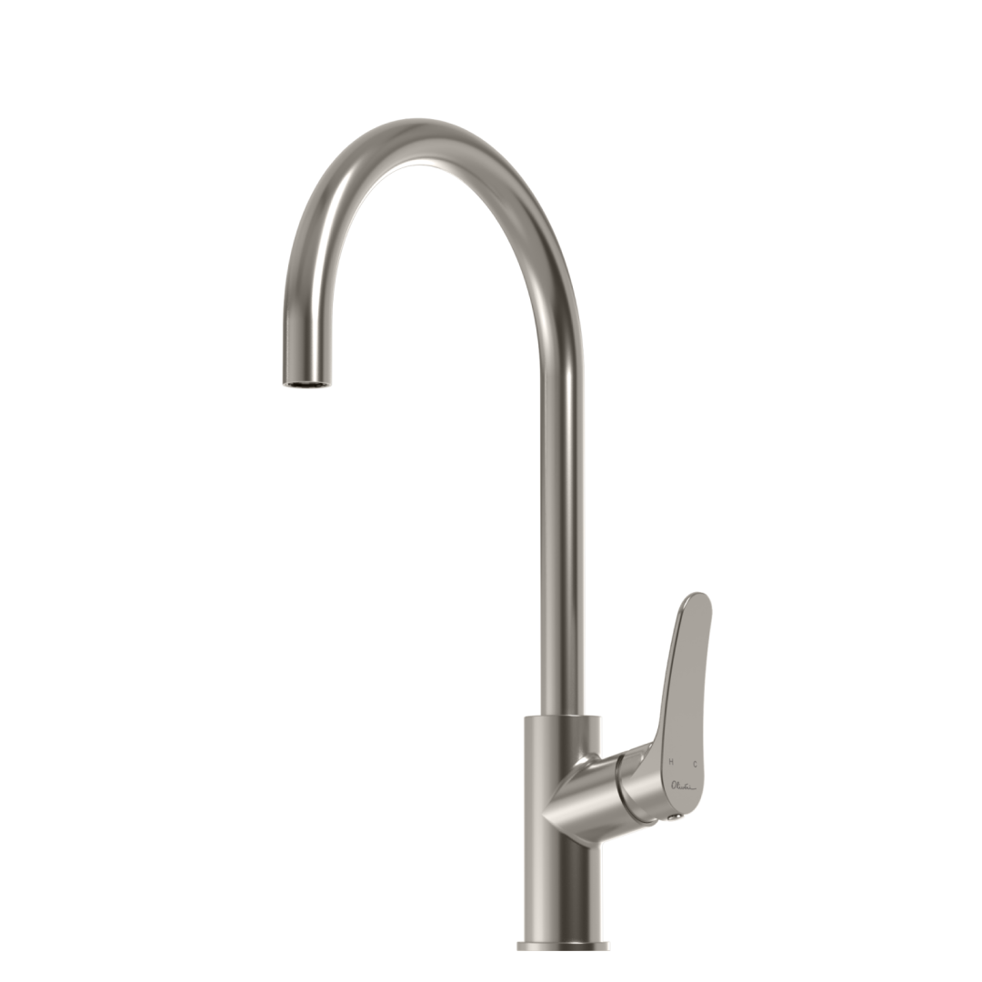Oliveri Verona Gooseneck Sink Mixer - LF Brushed Nickel - VA306502BN