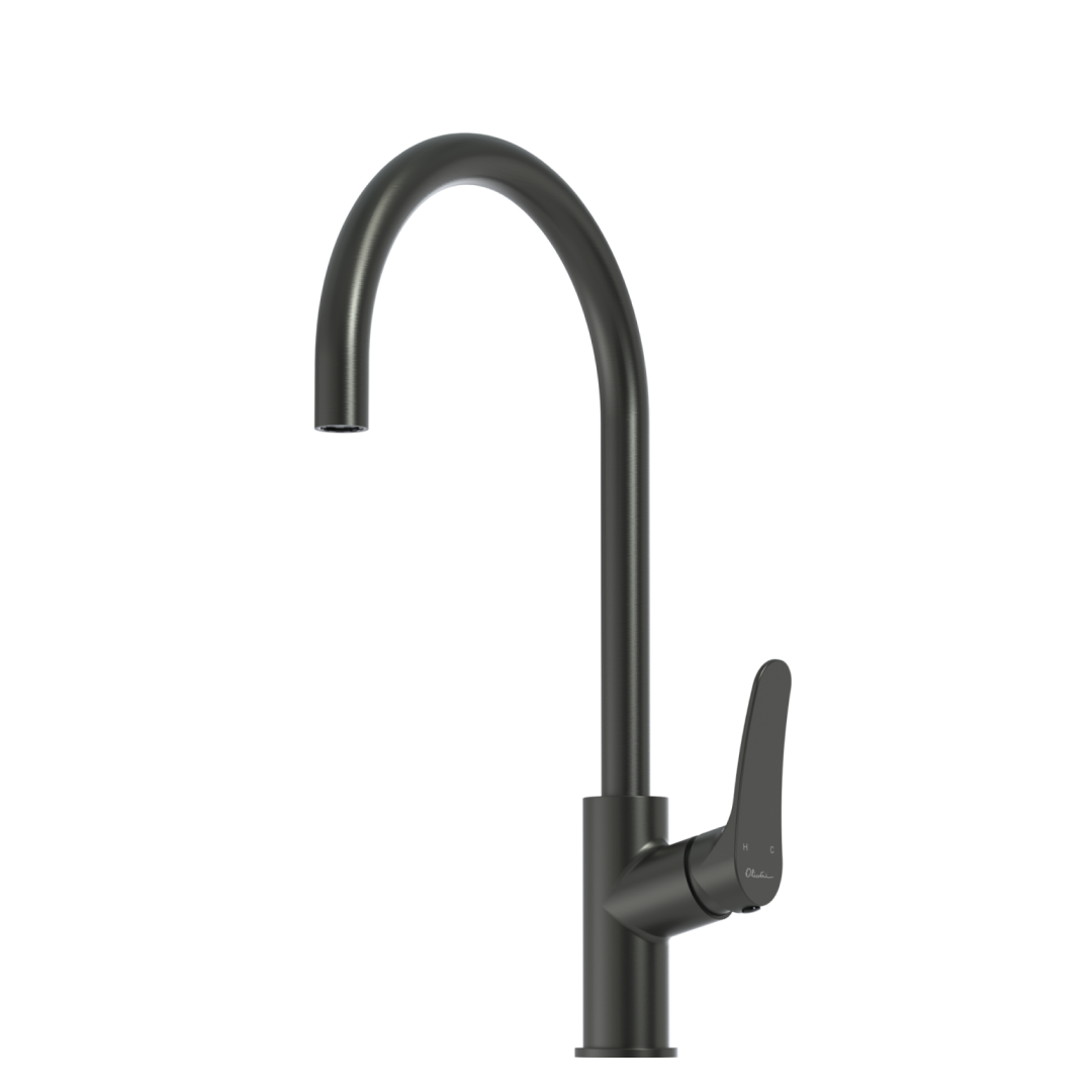 Oliveri Verona Gooseneck Sink Mixer - LF Gunmetal - VA306505GM