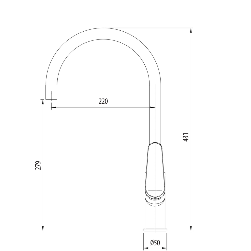 Oliveri Verona Gooseneck Sink Mixer - LF Gunmetal - VA306505GM