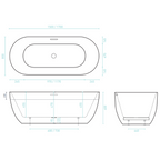 Decina Valentina 1700 Freestanding Matte White Bath Includes Overflow - VA1700MW