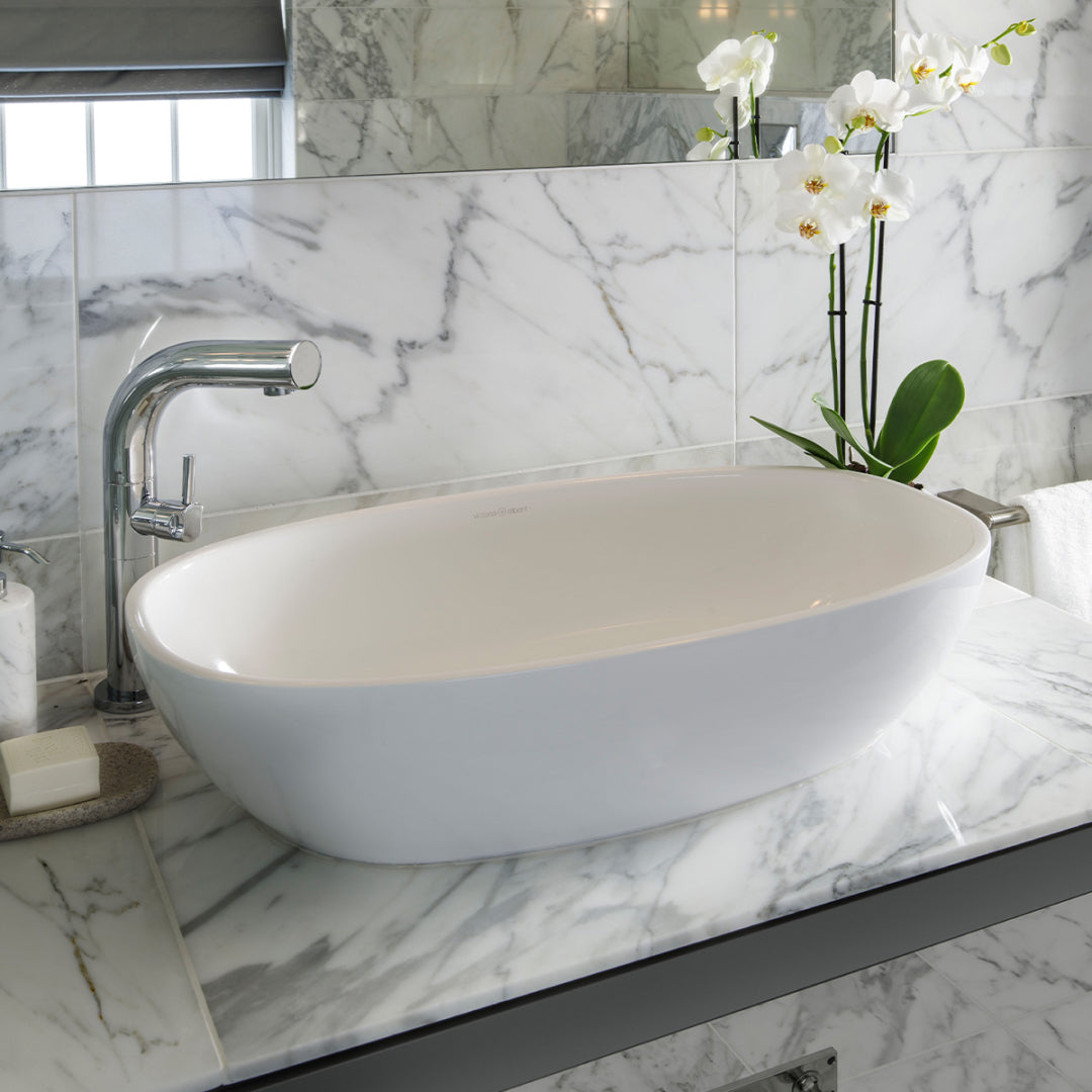 Victoria + Albert Barcelona 64 Above Counter Basin - Gloss White - VB-BAR-64-NO