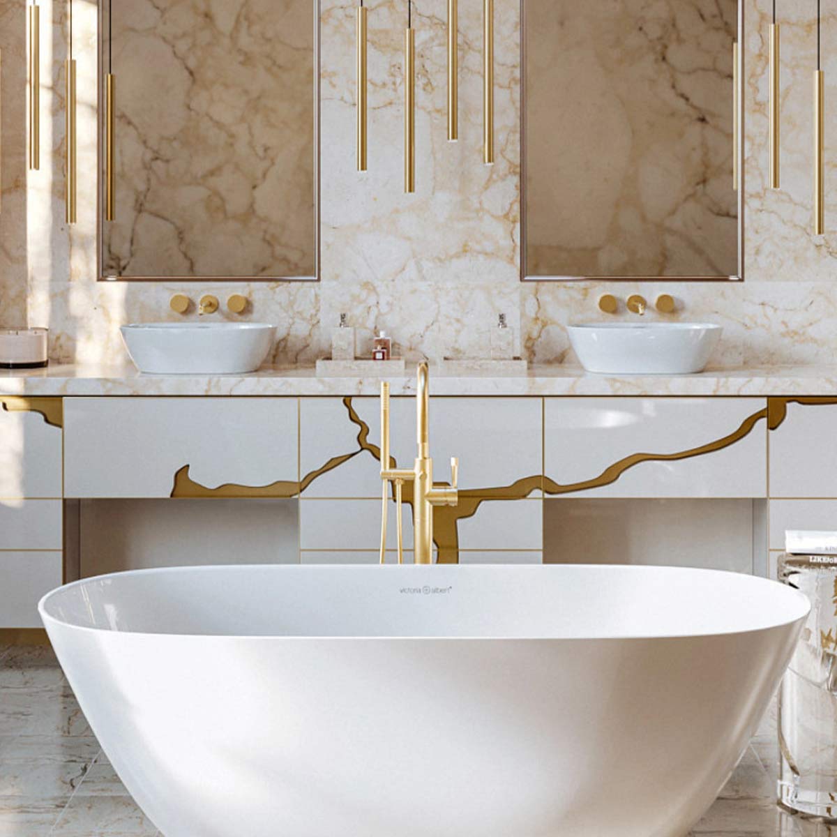 Victoria + Albert Lussari 55 Countertop Basin - Gloss White - VB-LUS-55-IO