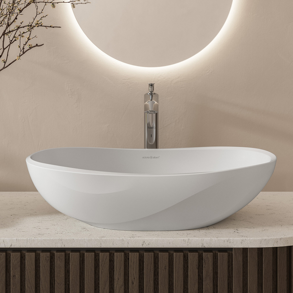 Victoria + Albert Seros 55 Above Counter Basin with Overflow - Matte White VB-SER55M-SM-IO