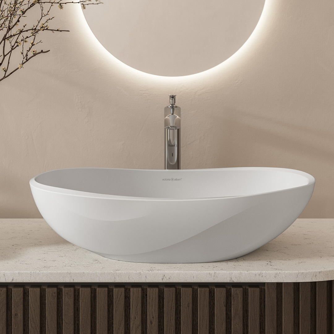 Victoria + Albert Seros 55 Above Counter Basin with Overflow - Matte White VB-SER55M-SM-IO