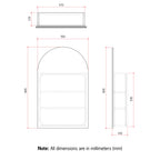 Thermogroup VC5080B Arch Black Mirror Cabinet