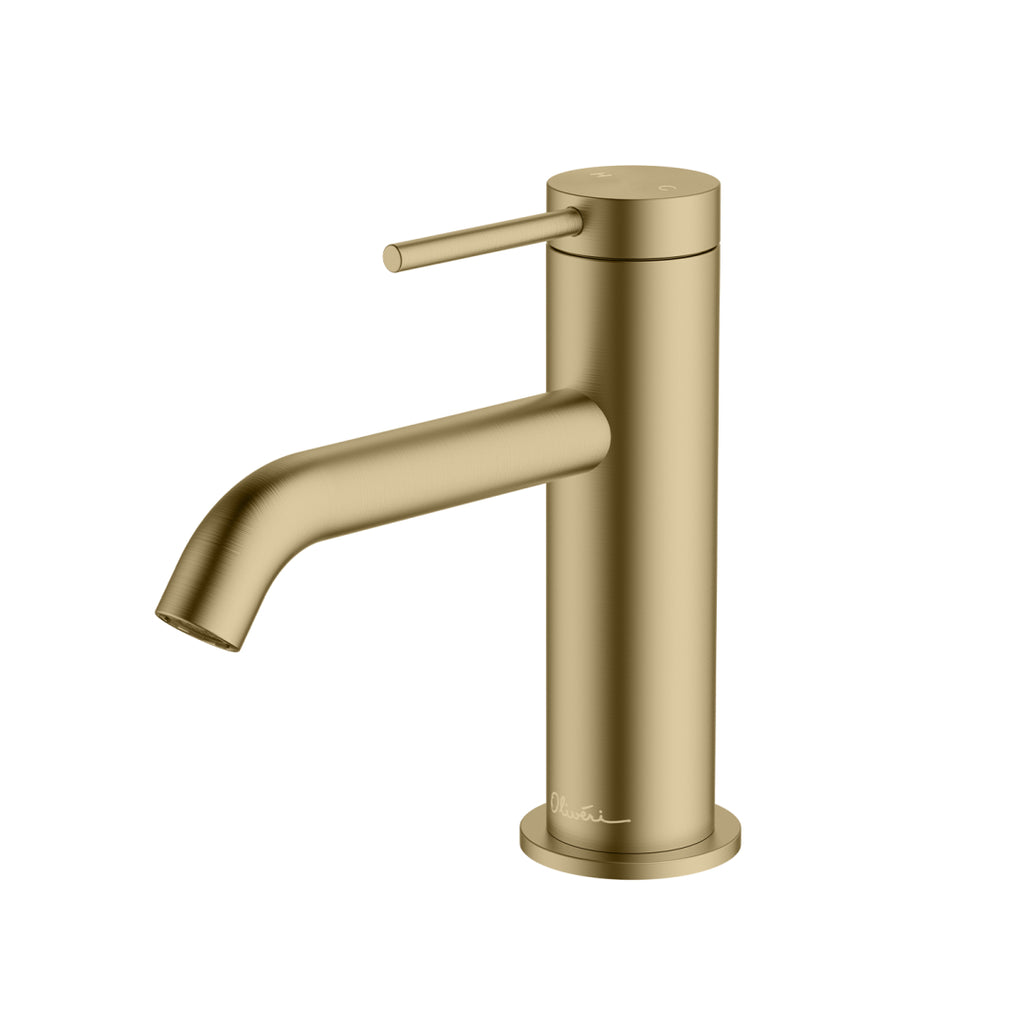 Oliveri Venice Curved Basin Mixer - LF Classic Gold - VE103503FCG