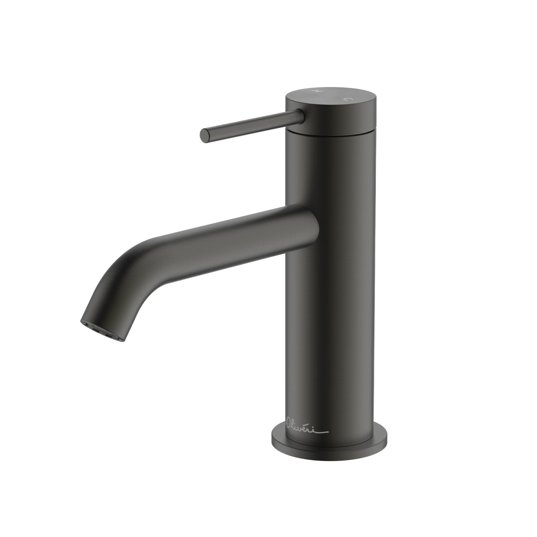 Oliveri Venice Curved Basin Mixer - LF Gun Metal - VE103505FGM