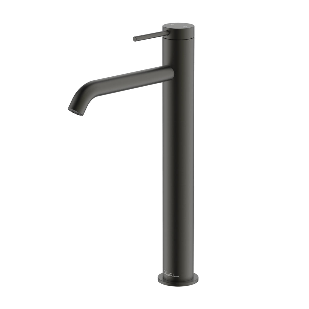 Oliveri Venice Curved Tower Basin Mixer - LF Gun Metal - VE104505FGM