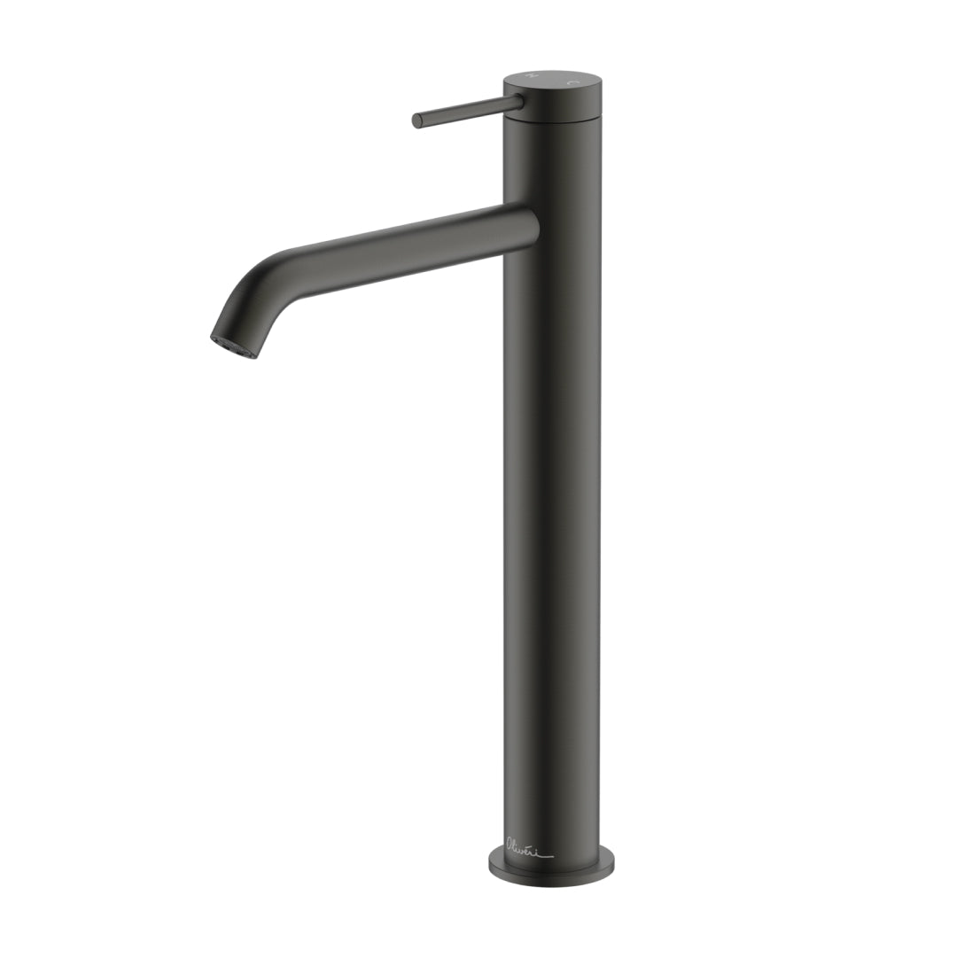 Oliveri Venice Curved Tower Basin Mixer - LF Gun Metal - VE104505FGM