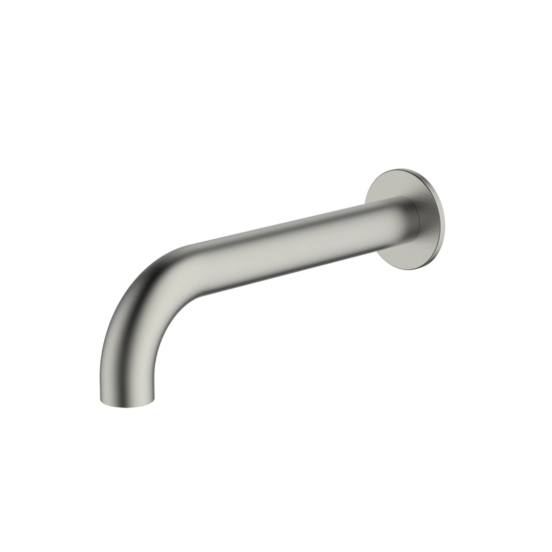 Oliveri Venice 200mm Curved Wall Spout - LF Brushed Nickel - VE105204FBN
