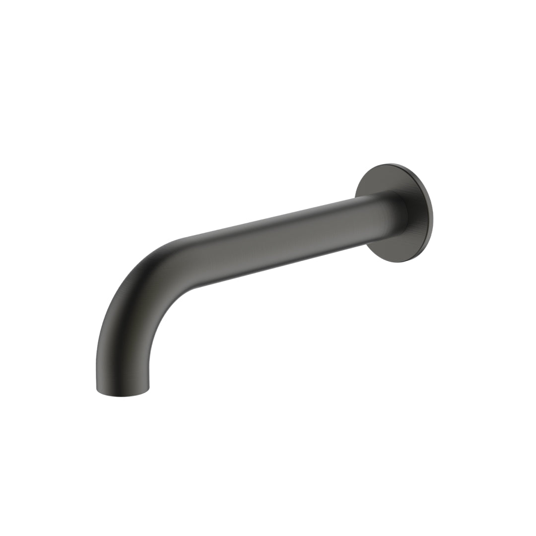 Oliveri Venice 200mm Curved Wall Spout - LF Gun Metal - VE105205FGM