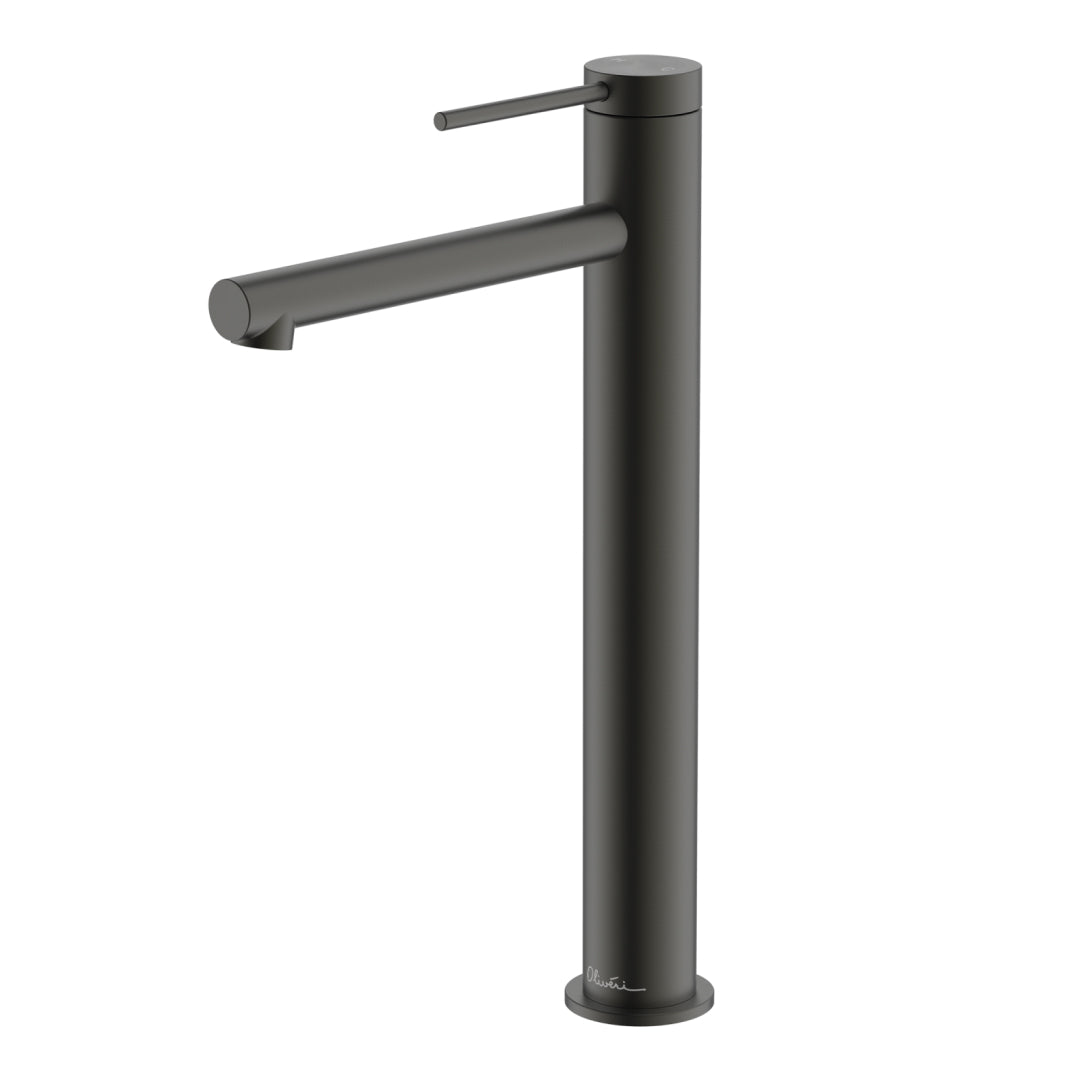 Oliveri Venice Straight Tower Basin Mixer - LF Gun Metal - VE107505FGM