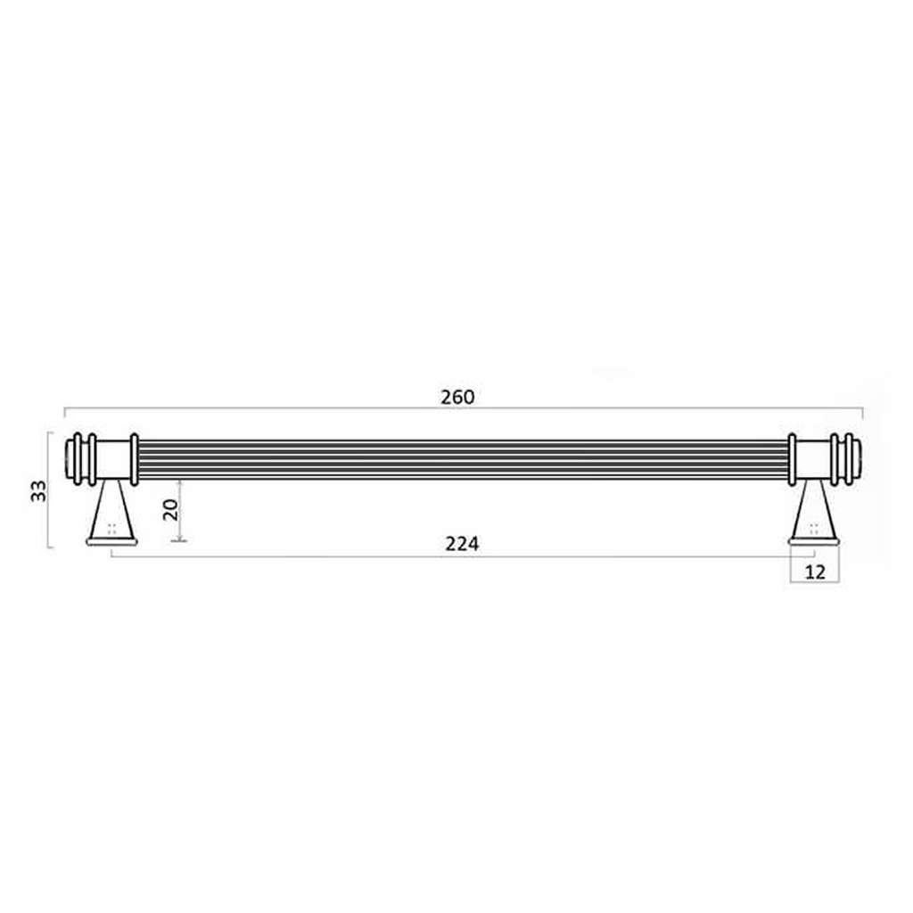 Turner Hastings Verona 224mm Cabinetry Handle - Brushed Brass VE224CB-BB