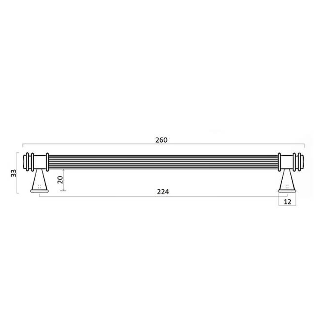 Turner Hastings Verona 224mm Cabinetry Handle - Brushed Brass VE224CB-BB