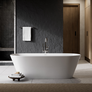 Victoria + Albert Vetralla 1800 Quarrycast Freestanding Bath - Gloss White VE3-N-SW-NO