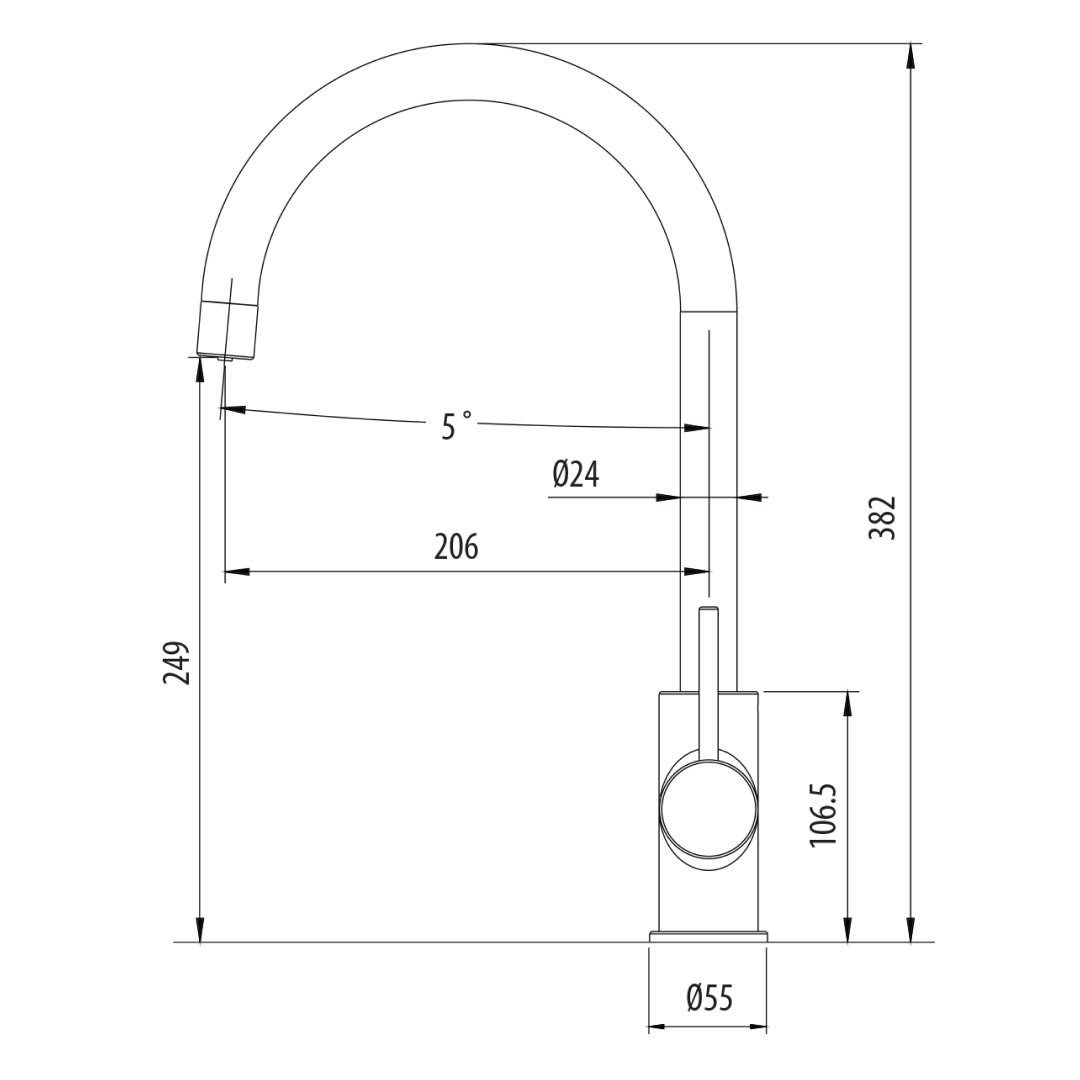 Oliveri Venice Gooseneck 3 Way Filter Tap - Chrome VE523FCR
