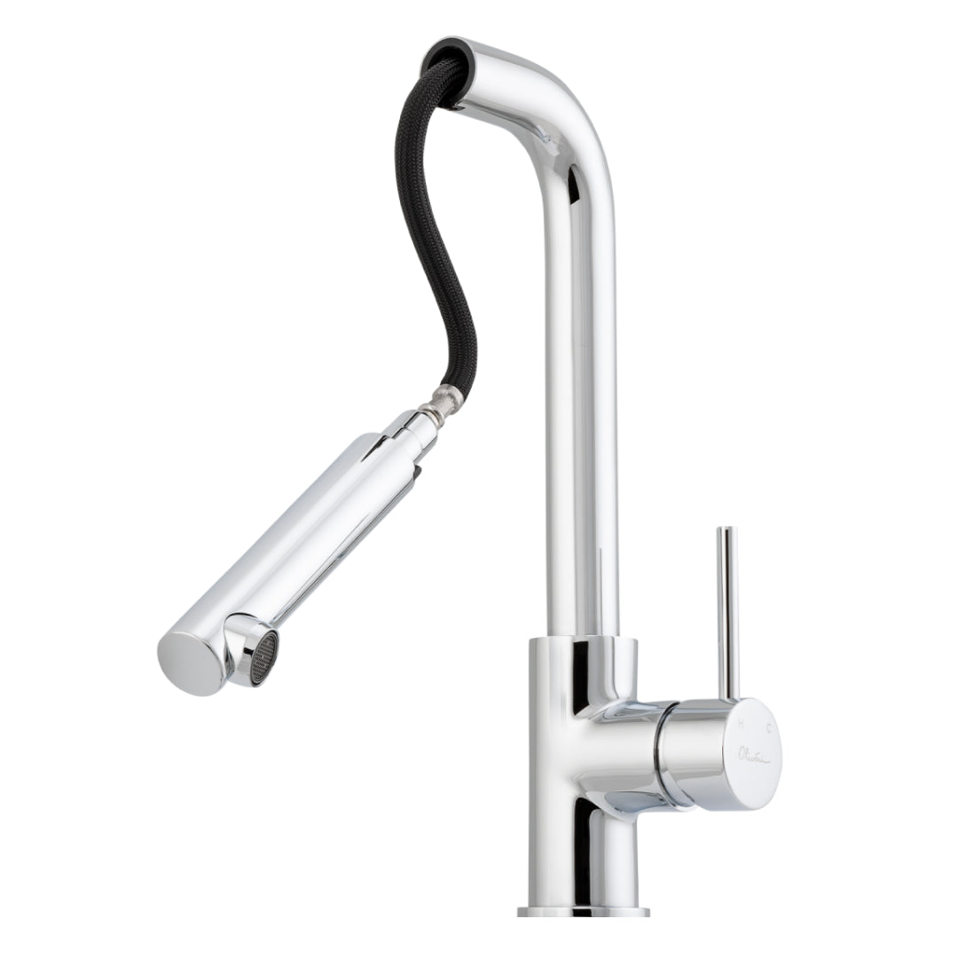 Oliveri Venice Pull-Out Right Angle Sink Mixer - Chrome - VE570FCR-P