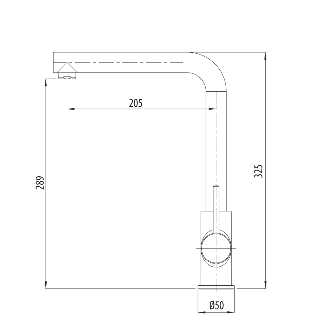 Oliveri Venice Right Angle Mixer - Matte Black - VE570FMB