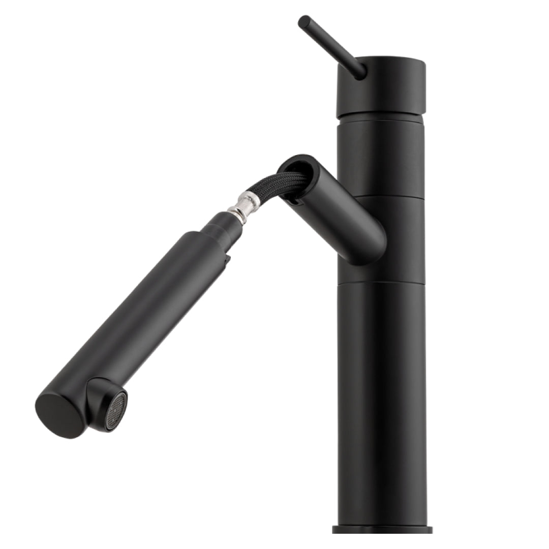 Oliveri Venice Pull-Out Swivel Sink Mixer - Matte Black - VE590FMB-P