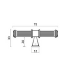 Turner Hastings Verona 75mm T-Bar Cabinetry Handle - Matte Black VE75CB-MB