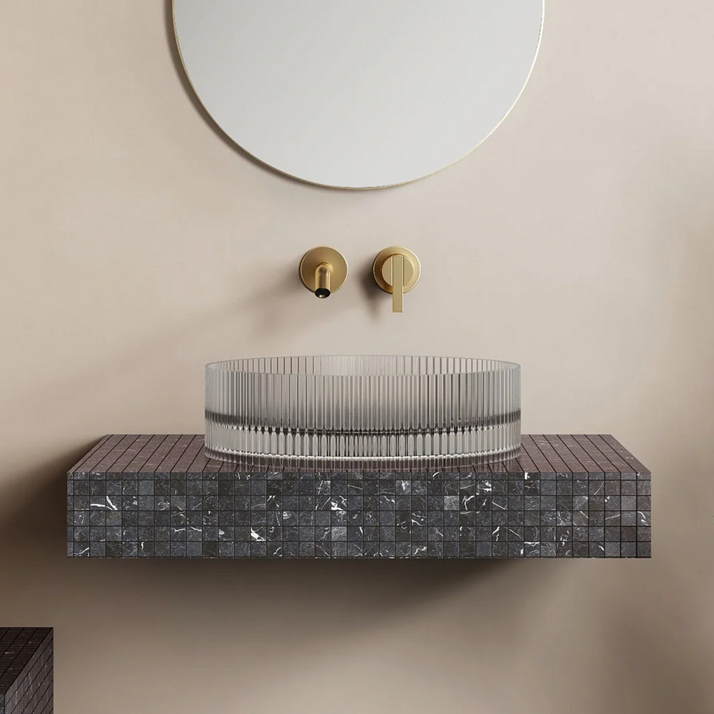 Cassa Wow V-Groove Translucency Round Above Counter Basin - Crystal Clear - VG363610CC