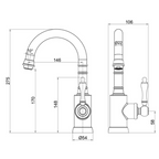 Villeroy & Boch Avia 2.0 Gooseneck Basin Mixer - Ceramic/Brushed Nickel - 5376580B