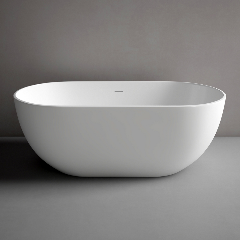Studio Bagno Vita 1700 Freestanding Bath (Includes Overflow) - Satin White - VIT007/SGW